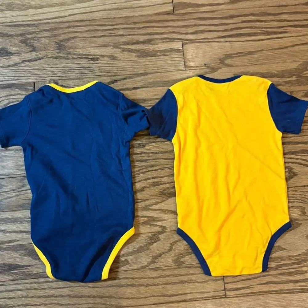 MLB‎ Milwaukee Brewers Baby Boys' White 2pk Bodysuits Blue Yellow 24M